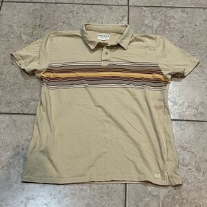 Hang Ten Men's Short‎ Sleeve Polo Shirt Beige Size Medium